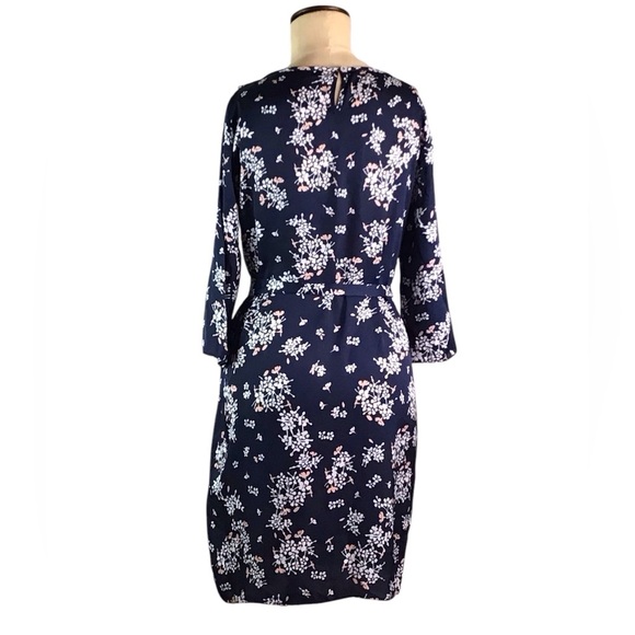 Emme Marella  Navy Belted Floral Dress, Sz IT 40/ US 4, EUC - Picture 2 of 4